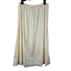VTG 80s/90s Velrose Lace Trim Half Slip Sily Beige Size 3X Fairycore Coquette